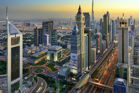 dubai-insights Dubai skyline along Sheikh Zayed Road, used across EER Middle East's UAE business coverage