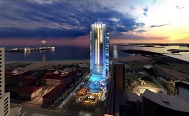 The 1/JBR tower render on Dubai's Jumeirah Beach Residence
