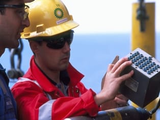 Drilling engineer at work, heading an article on the BP and Kuwait Petroleum deal