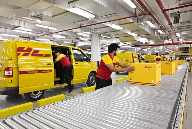 DHL logo, listed among the top 20 companies to work for in the UAE
