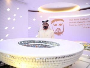 Stadium design render, heading an article on Dubai's 6m sports stadium