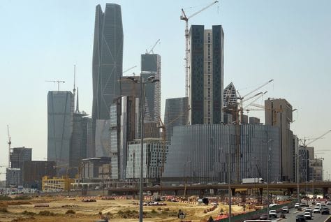Hotel construction in Riyadh, heading an article on the Starwood hotels deal