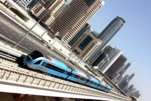dubai metro Dubai Metro train at a station