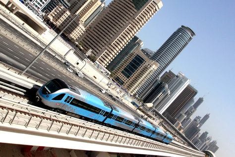 Dubai Metro train at a station