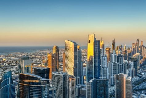Aerial view of Dubai Business Bay