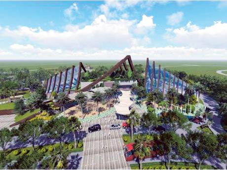 Open-air theatre seating, from an article on the Dubai Safari theatre