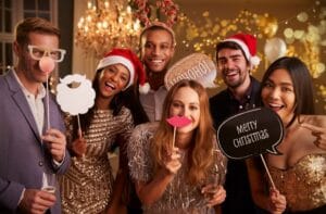 Christmas brunch table, from an article on celebrating the holidays as an expat