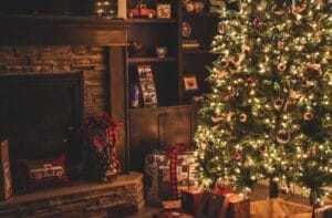 Decorated Christmas tree, from an article on celebrating the holidays as an expat