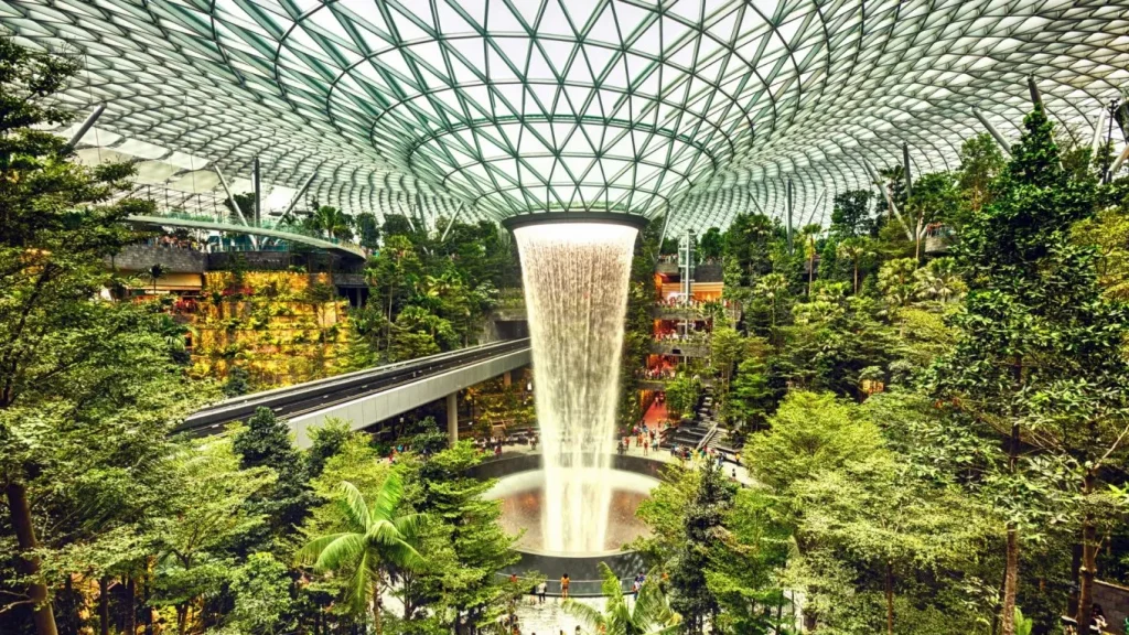 The Jewel at Changi Airport, Singapore, heading a guide to relocating from Singapore to Saudi Arabia