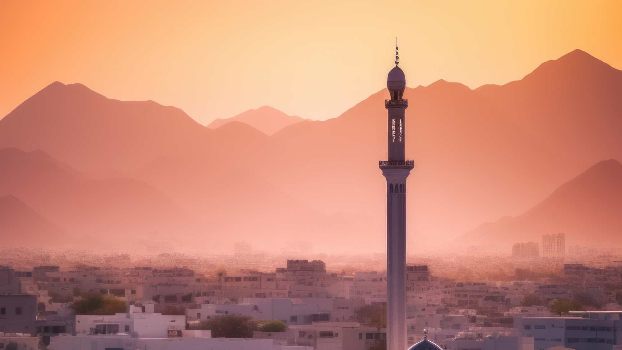 Coastline and mountains in Oman