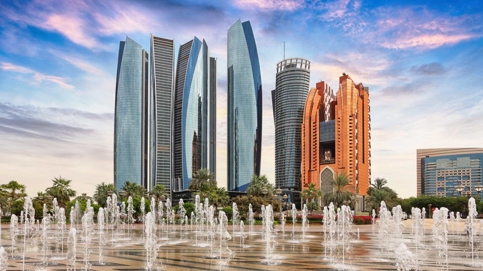 Abu Dhabi cityscape on the EER Middle East Abu Dhabi office page