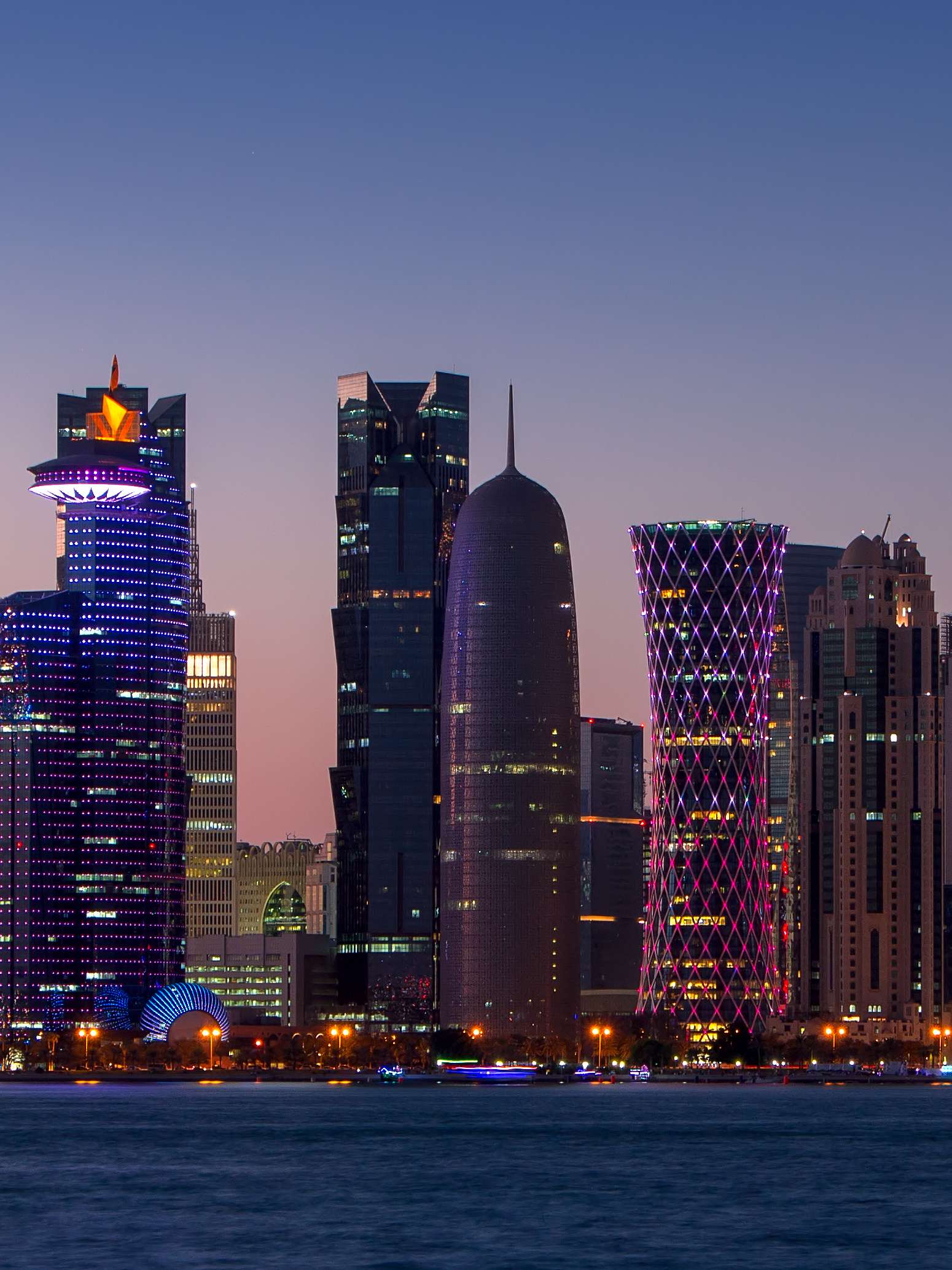 doha-mobile Doha West Bay skyline, Qatar